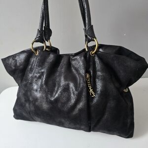 Rachel Zoe Elegant Slouchy Black Handbag Brass Hardware